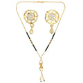 AanyaCentric Gold-Polished Short Mangalsutra Set with Earrings | Grab2Buy