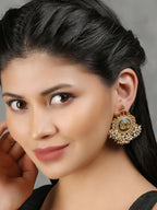Joban Fashion Women Lotus Style Matte Gold Earrings | Grab2Buy
