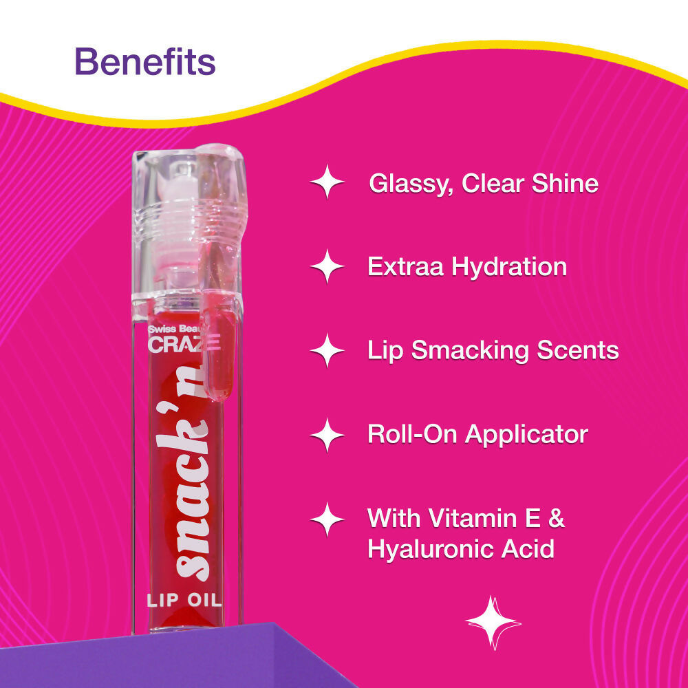 Swiss Beauty Craze Snack'N Nourishing Lip Oil - 1. Cinnamon Roll | Grab2Buy