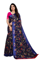 Vamika Navy Linen Satin Patta Saree (MANSI NAVY) | Grab2Buy