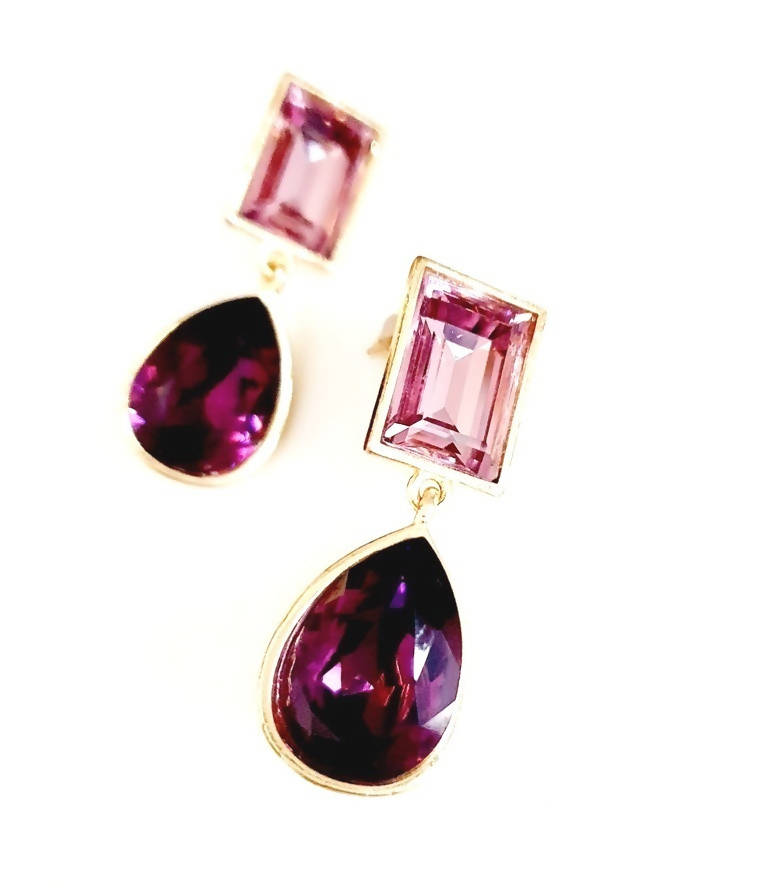Bling Accessories Swarovski Light Amethyst Earrings | Grab2Buy
