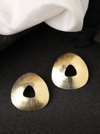 NVR Women Gold-Polished Alloy Triangular Drop Earrings | Grab2Buy