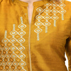 Lagi Women's Mustard Poly silk Straight Embroidred Kurta & Pant (RO115C) | Grab2Buy