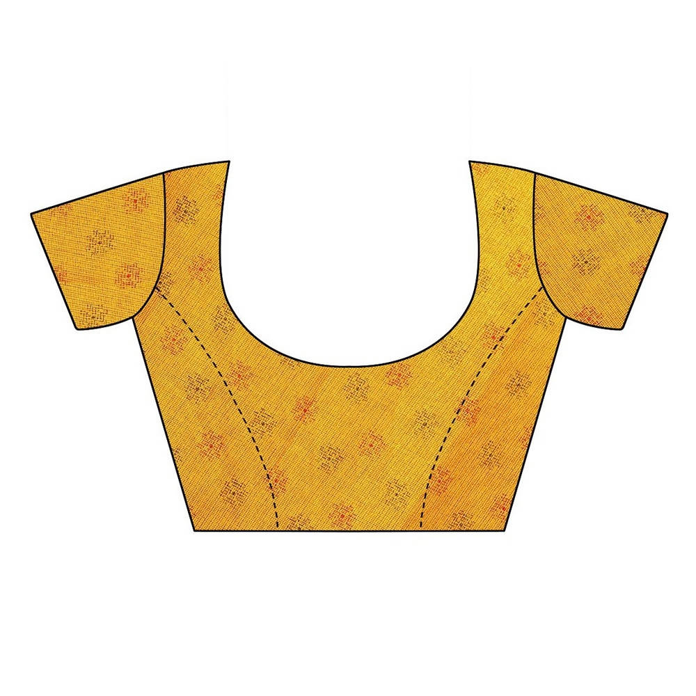Vamika Printed Jute Silk Yellow Saree (Leo Yellow) | Grab2Buy