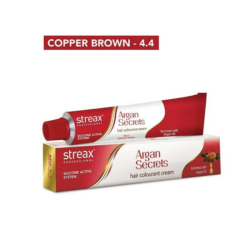 Streax Professional Argan Secrets Hair Colourant Cream - Copper Brown 4.4 | Grab2Buy