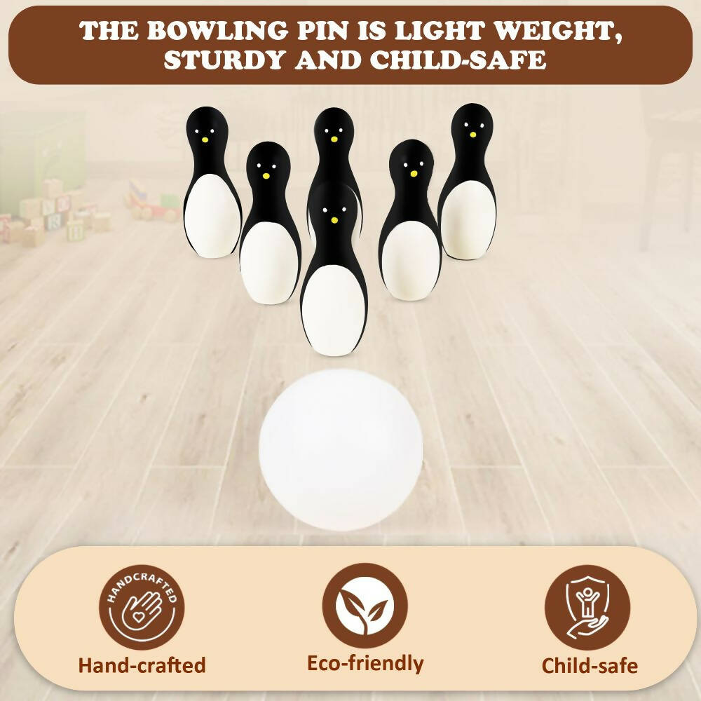 Matoyi Wooden Penguin Bowling Set For Kids | Grab2Buy
