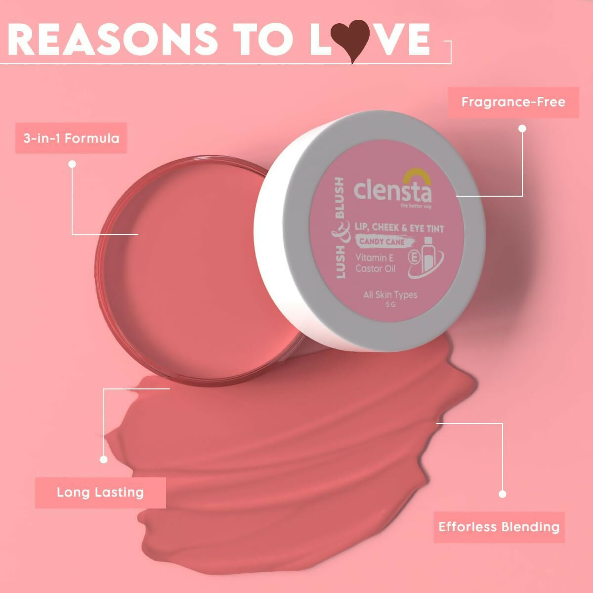 Clensta Lip Cheek Tint - Candy Cane | Grab2Buy