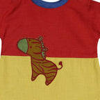 Mhyssa Morty Sleeve Red yellow T-shirt With Blue Shorts Set For Kids | Grab2Buy