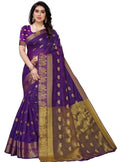 Vamika Banarasi Jacquard Weaving Violet Saree (Shining Violet) | Grab2Buy