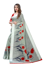 Vamika Sea Green Linen Satin Patta Saree (VANI GREEN) | Grab2Buy