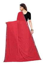 Vamika Red Malai Silk Printed Saree (Zigzag Red) | Grab2Buy