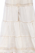 Mominos Fashion Cotton Off White Stripe With Gota Sharara | Grab2Buy
