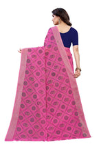 Vamika Pink and Blue Linen Jari Border Saree (CHARVI PINK) | Grab2Buy