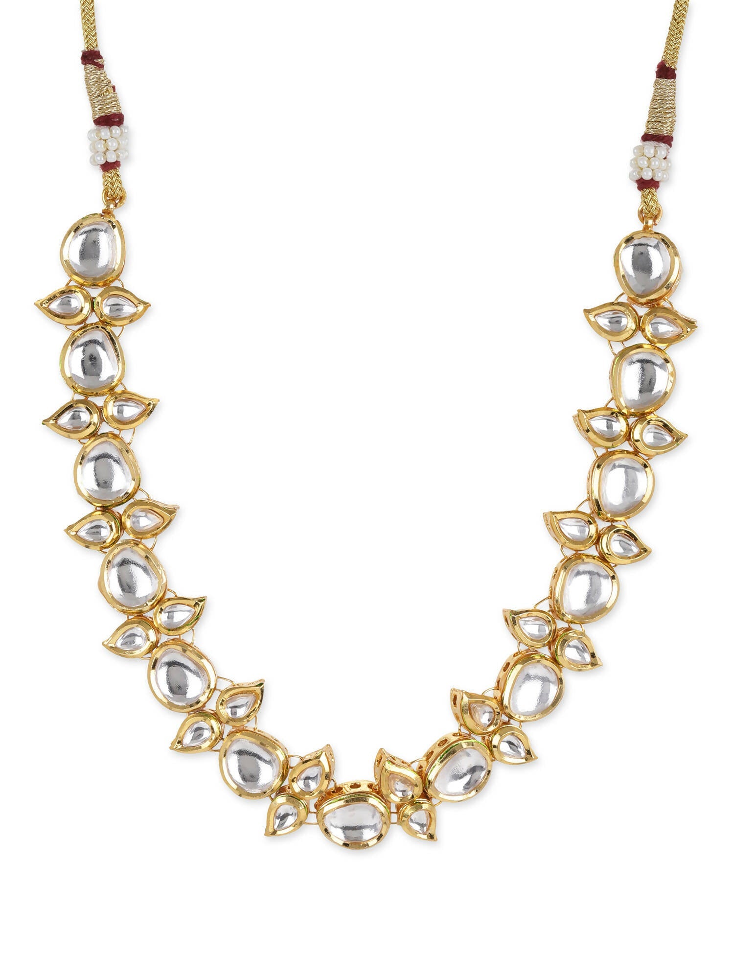 Gold-Toned White Brass Gold-Polished Necklace - Ruby Raang | Grab2Buy