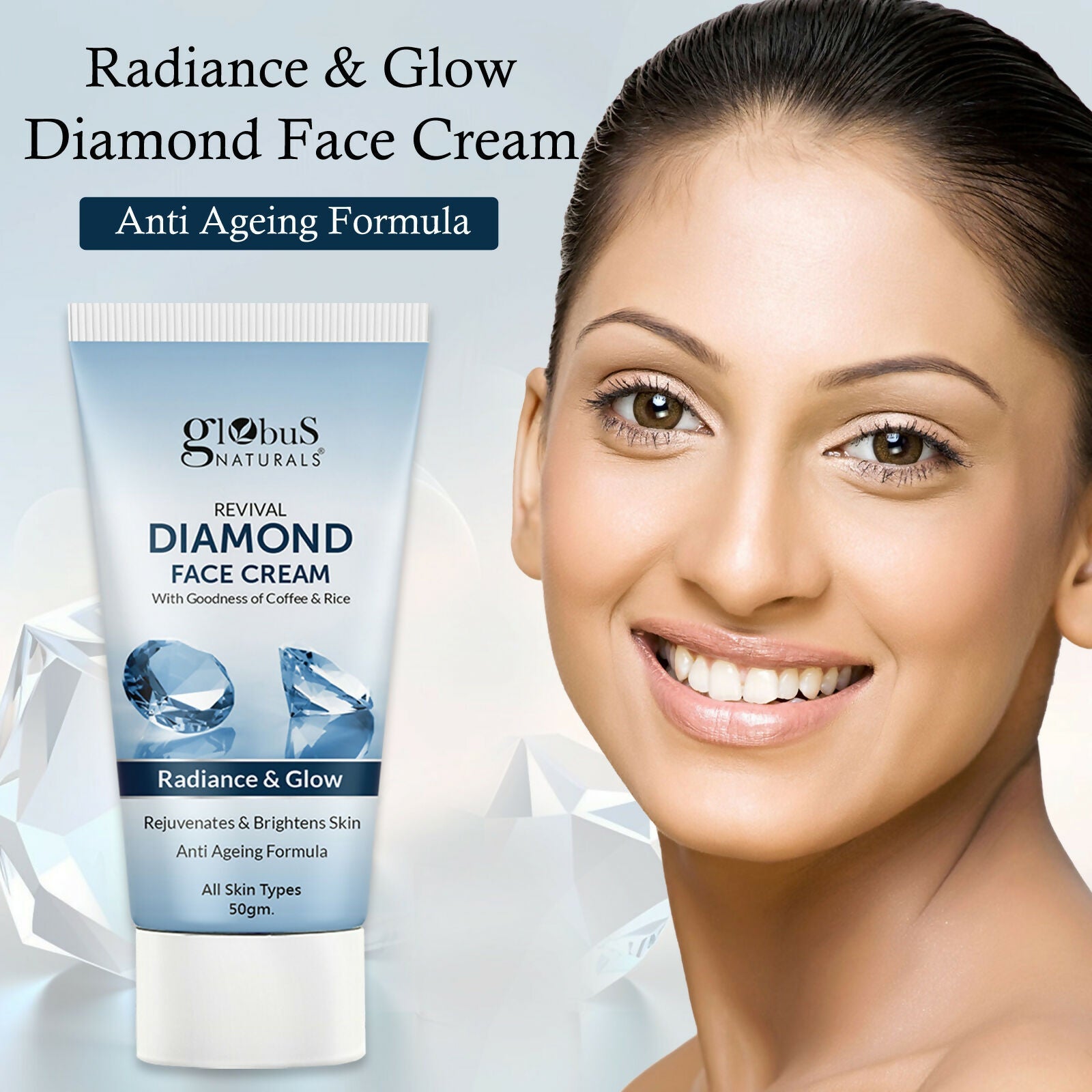 Globus Naturals Revival Diamond Face Cream, Suitable For All Skin Types | Grab2Buy