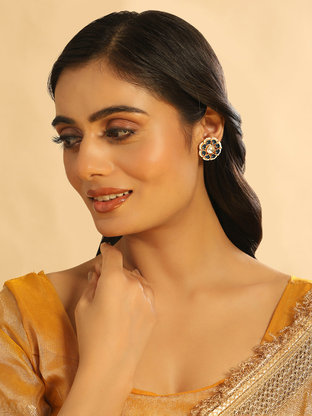 Nuyug 22K Gold Plated Floret Noor Stud Earrings | Grab2Buy