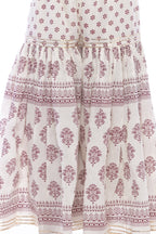 Mominos Fashion Cotton Block Print With Lace Work Off White Magenta Color Prints Palazzo | Grab2Buy