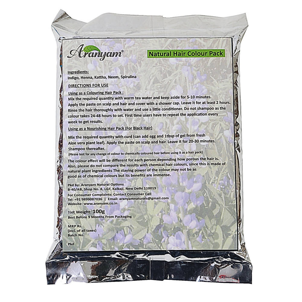 Aranyam Natural Colour and Nourish Hair Pack - Soft Black | Grab2Buy