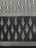 Yufta Women Black & Off-White Ethnic Motifs Printed Thread Work Cotton Kurta Set & Dupatta | Grab2Buy