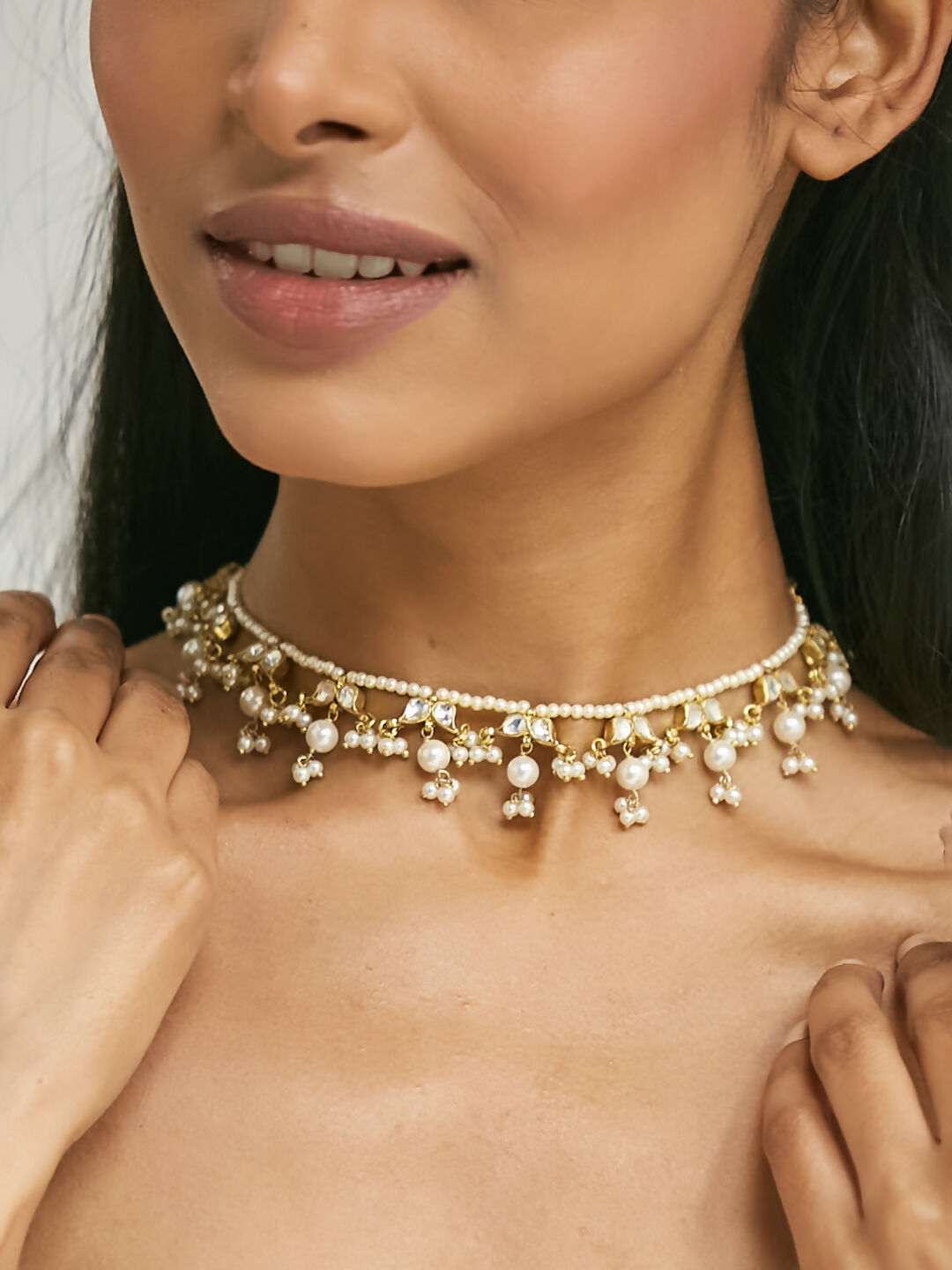Nuyug 22K Gold-Plated Kundan & Pearl Studded Matha Patti Head Jewellery | Grab2Buy