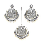 Diamond Earrings with Matching Maang Tikka- Ruby Raang | Grab2Buy