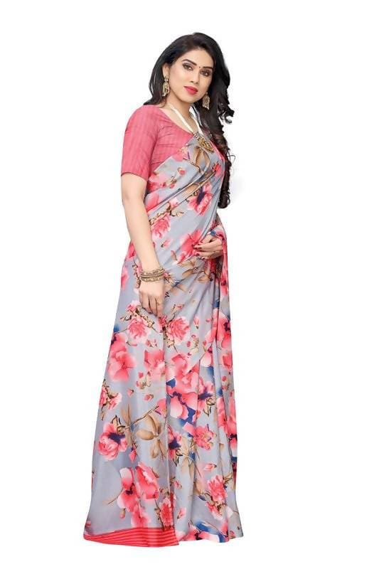 Vamika Grey Linen Satin Border Saree (SONAKSHI 12 PEACH) | Grab2Buy