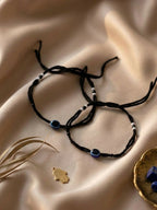 NVR Women Set of 2 Black Beaded Evil Eye Anklet | Grab2Buy