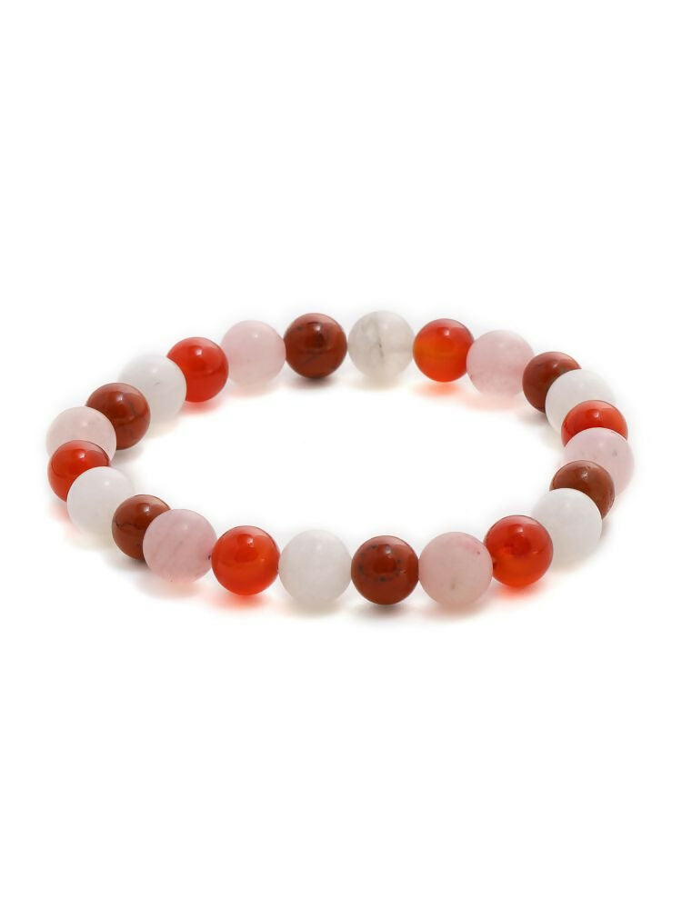 Red Carnelian, Amathyst Beads Bracelet - Ruby Raang | Grab2Buy