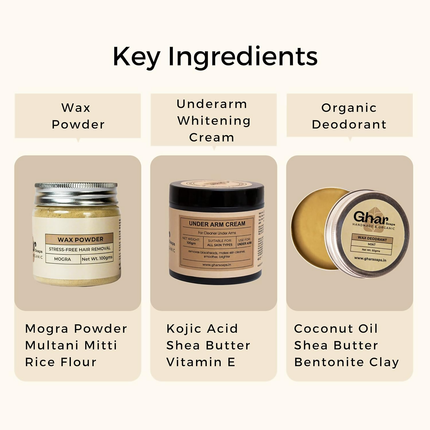 Ghar Soaps Underarm Lightening Cream Kit | Grab2Buy