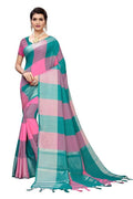 Vamika Rama Cotton Silk Weaving Saree (Gamma Checks Rama) | Grab2Buy