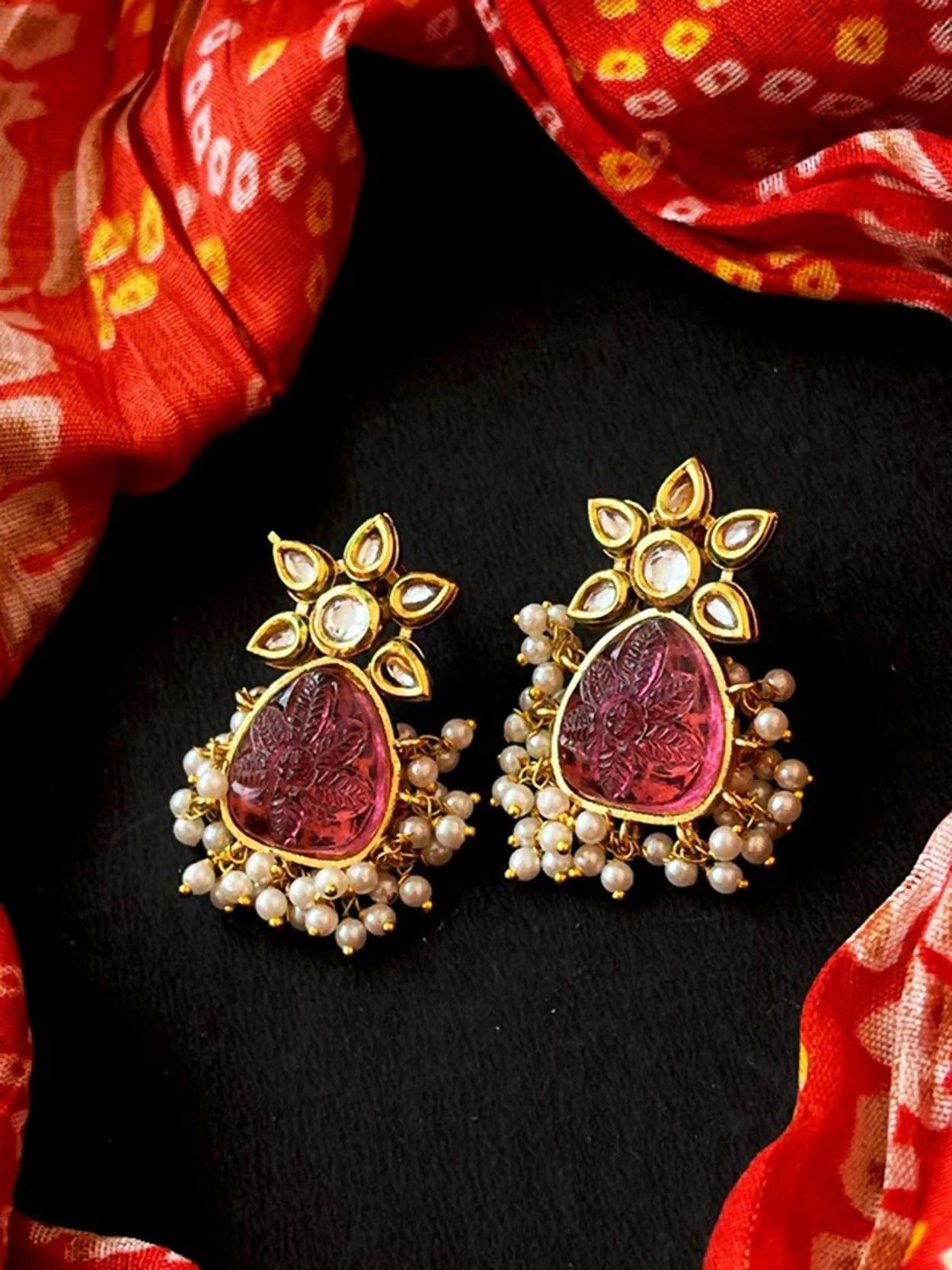Joban Fashion Monalisa Carving Stone Beaded Earring | Grab2Buy