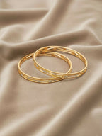 NVR Women Set of 2 Gold Plated CZ Stone Bangle