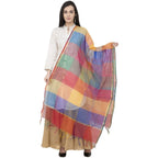 A R Silk Chanderi Multi Box Multi Box Multi Color Dupatta or Chunni | Grab2Buy
