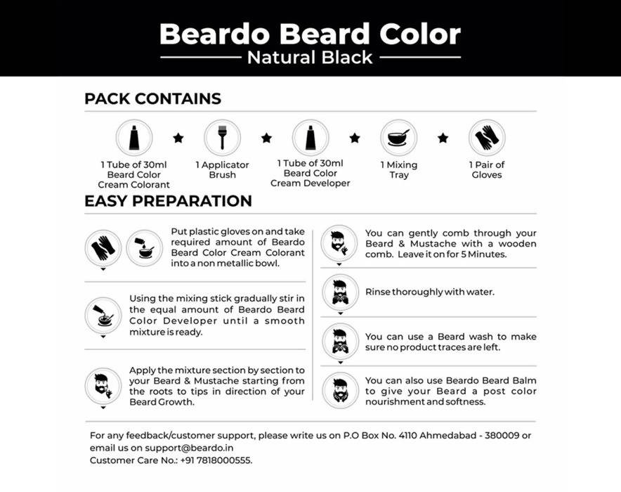 Beardo Beard Color for Men - Natural Black | Grab2Buy