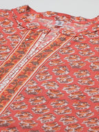 Yufta Peach and Off White Kurta Trouser Set | Grab2Buy