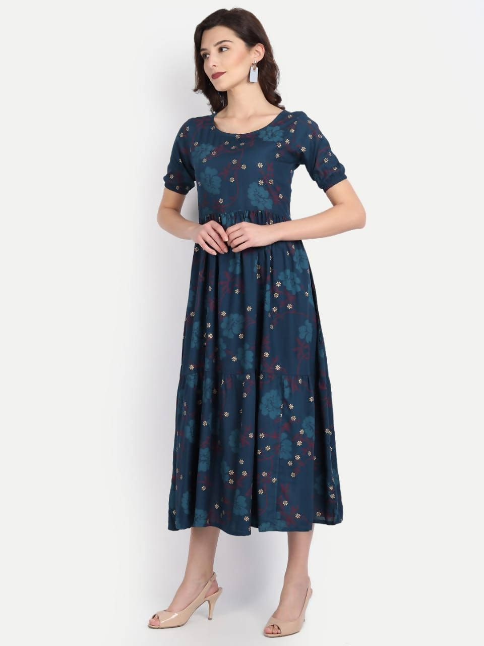 Vamika Rayon Blue Party Wear Kurti | Grab2Buy