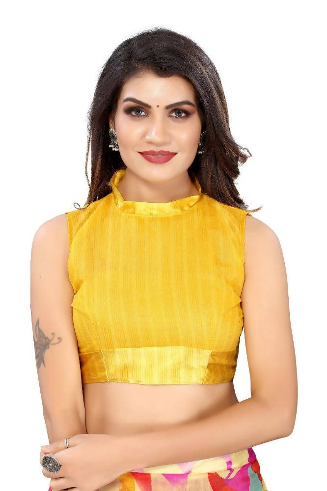 Vamika Yellow Linen Satin Border Saree | Grab2Buy