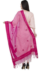 Mominos Fashion Pink Orgenza Gota Flower Dupatta | Grab2Buy