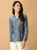 Myshka Women's Multi Satin Printed Smart Shirt | Grab2Buy