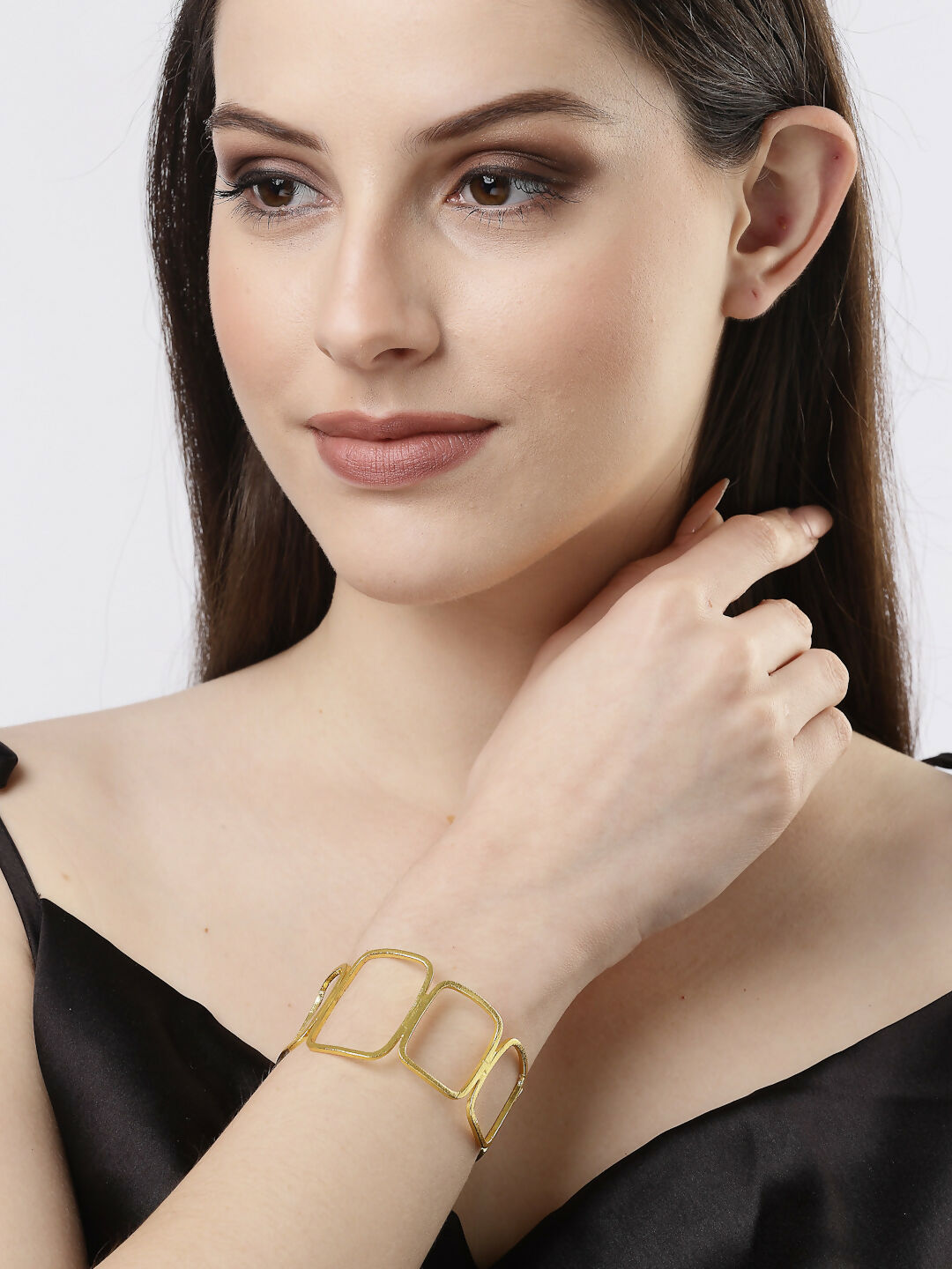 NVR Women Gold-Polished Western Cuff Bracelet | Grab2Buy