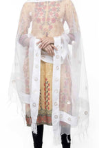 Mominos Fashion White Orgenza Gota Flower Dupatta | Grab2Buy
