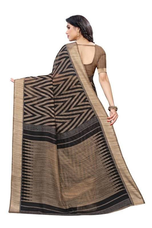 Vamika Black Linen Designer Saree (BEE BLACK) | Grab2Buy