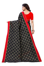 Vamika Black Linen Foil Print Saree (YOGI BLACK) | Grab2Buy
