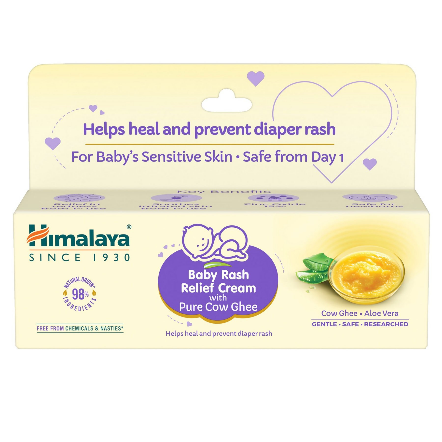 Himalaya Herbals Baby Rash Relief Cream with Pure Cow Ghee | Grab2Buy