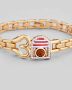 VOJ Gold-Polished Rudraksh Om Bracelet | Grab2Buy