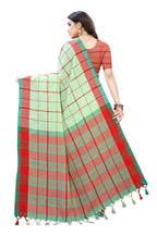 Vamika Pista Green Cotton Silk Weaving Saree | Grab2Buy
