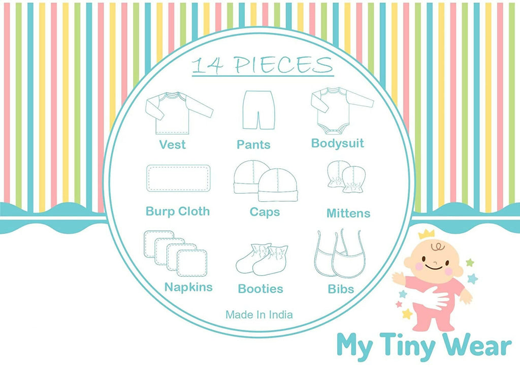 My Tiny Wear Full Sleeves New Born Baby Gift Set - Peach