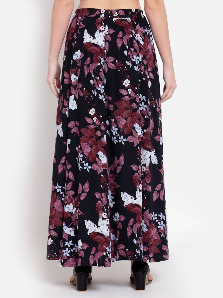 Myshka Women's Multi Printed Crepe Na Na Casual Skirt | Grab2Buy