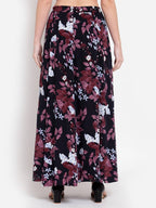 Myshka Women's Multi Printed Crepe Na Na Casual Skirt | Grab2Buy