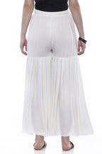 Mominos Fashion Reyon Cotton Off White Palazzo | Grab2Buy